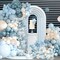 124PCS Dusty Blue Balloon Arch Kit, Blue and White Balloon Garland, Macaron Light Blue Sand White Party Decorations for Baby Shower Bridal Birthday